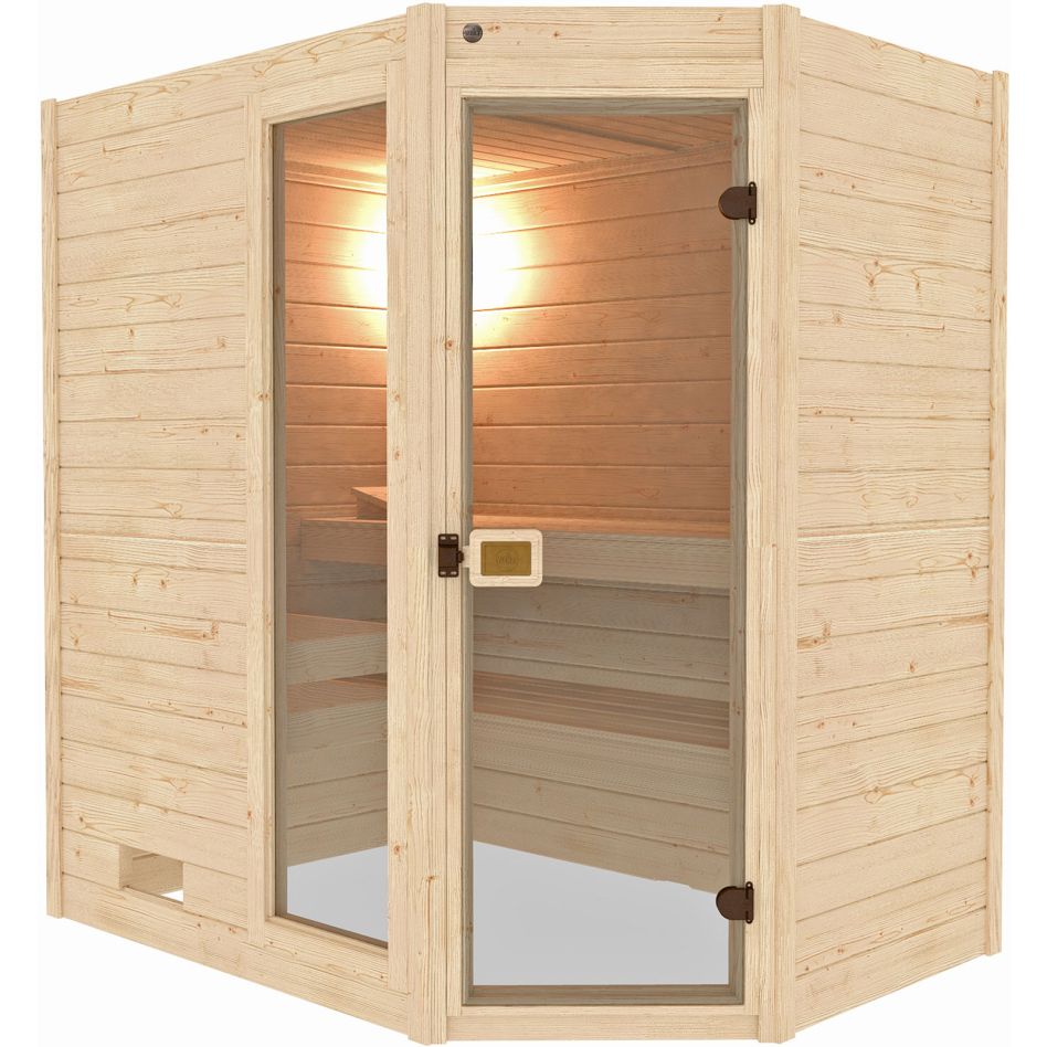 Weka Eck-Sauna Valida 1 Sparset 2, 189 x 203,5 x 139 cm