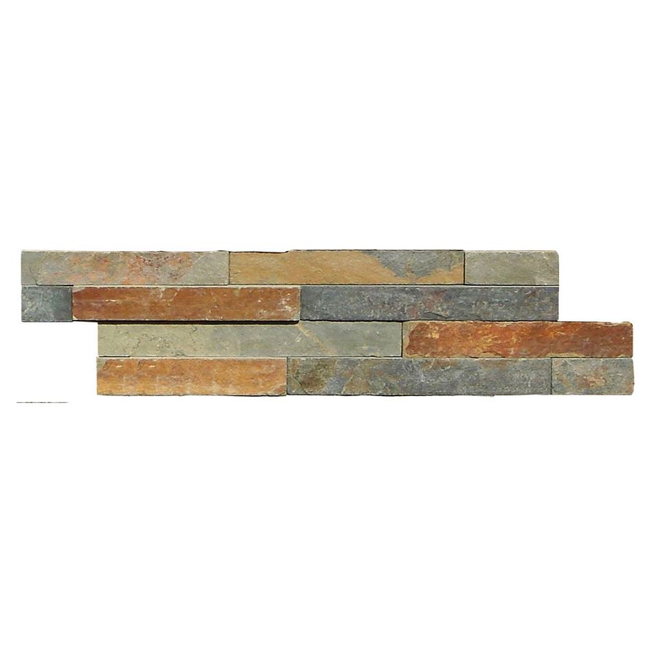 Wellker Wandverblender Naturstein Schiefer Multicolor Format Z 40x10 cm Riemchen, 1 Pack günstig