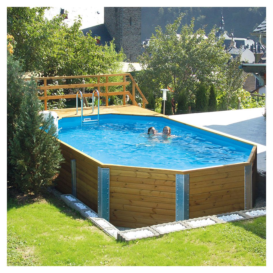 Weka Massivholz-Pool '594' achteckig, 714 x 376 x 116 cm
