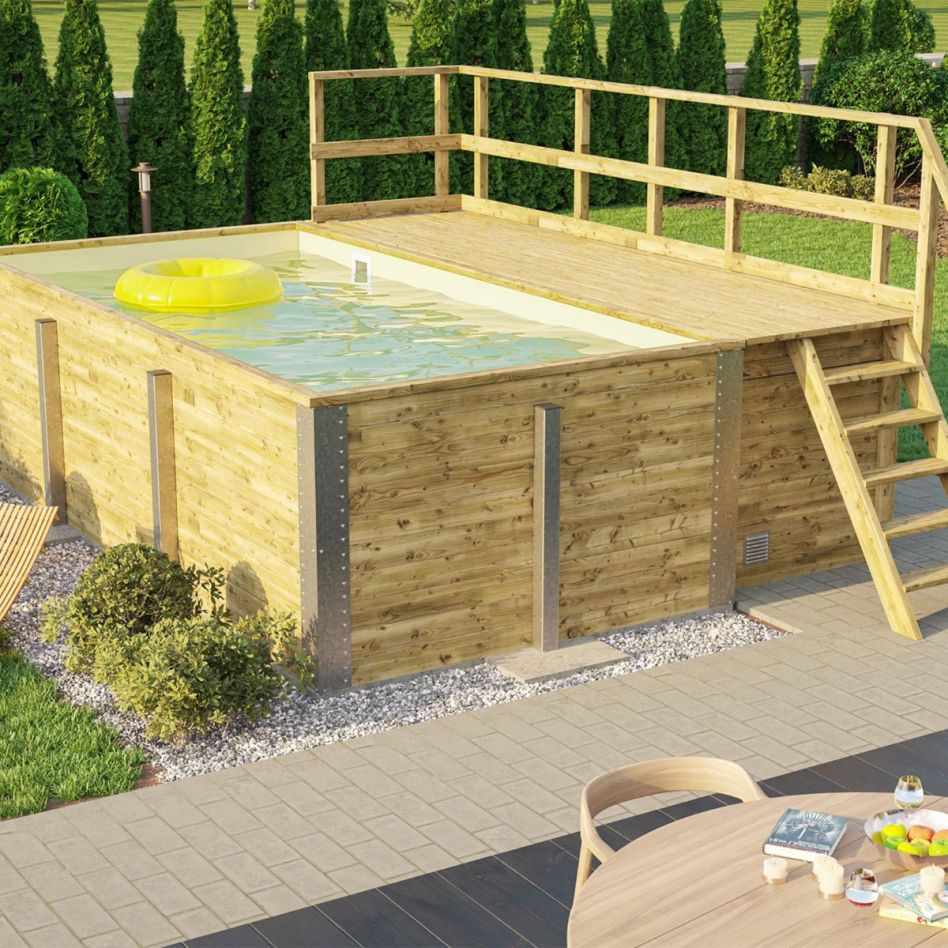 weka Massivholzpool 595 Swimmingpool inkl. Folie sand günstig