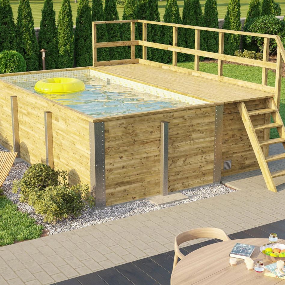 weka Massivholzpool 595 Swimmingpool inkl. Folie sand/mosaik günstig