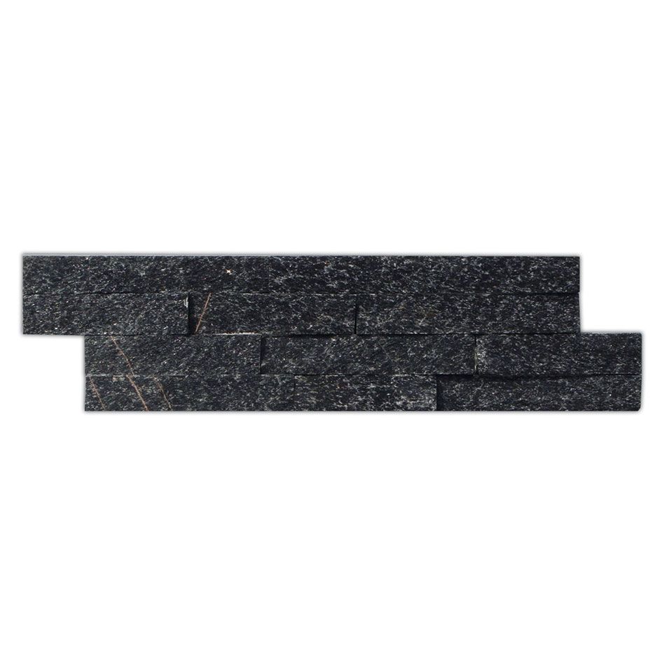 Wellker Wandverblender Naturstein Quarzit Schwarz Format Z 40x10 cm Riemchen, 1 Pack günstig