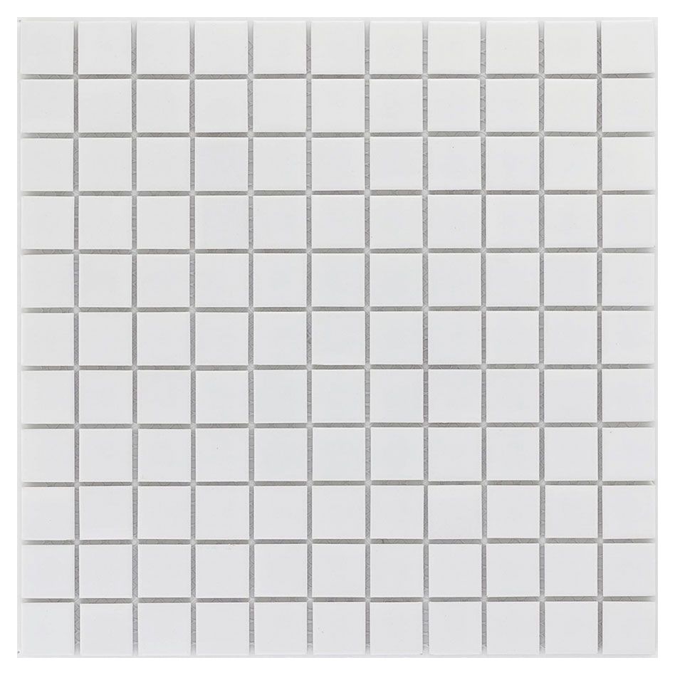 Wellker Keramikmosaik Weiß Uni matt 30,2x30,2 cm Mosaikfliesen 4 mm, 1 Pack