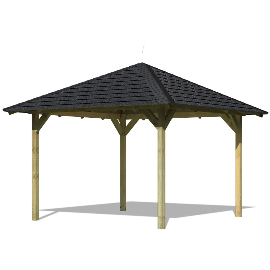Karibu Pavillon 'Cordoba' naturfarben 357 x 357 x 297 cm