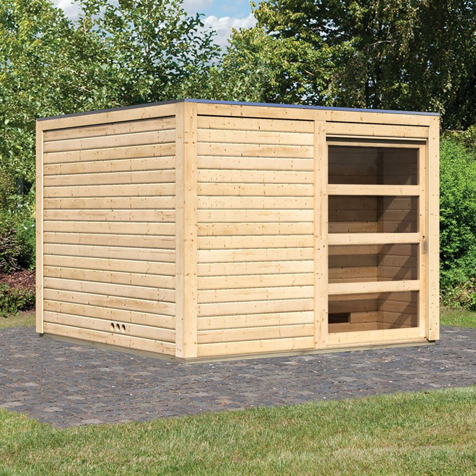 Maison de sauna Karibu Cuben bois naturel günstig