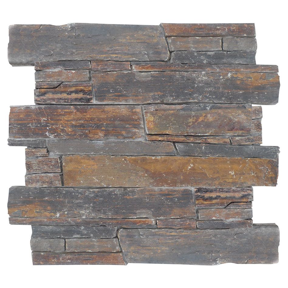 Wellker Wandverblender Naturstein auf Zement Multicolor 55x20x3-4cm Riemchen, 1 Pack günstig