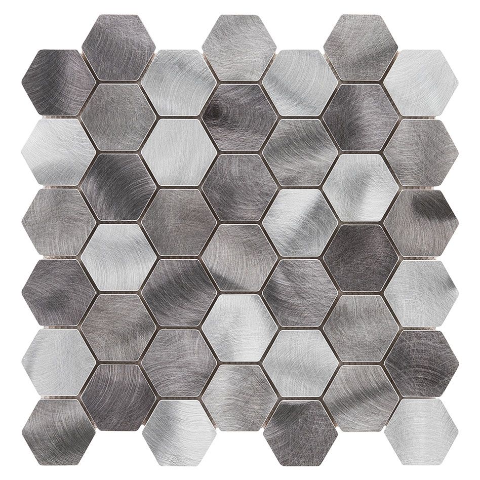 Wellker Metallmosaik Silver Hexagon 30x30 cm Mosaikfliesen, 1 Pack günstig