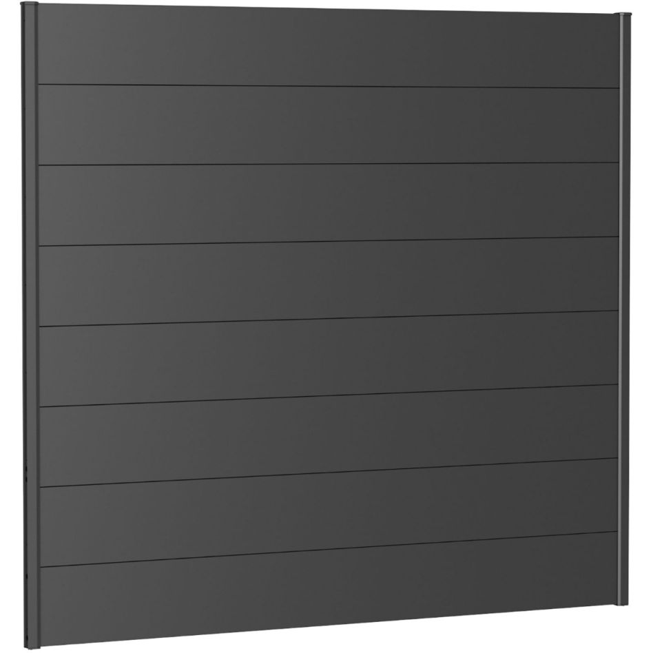 Biohort Sichtschutzzaun Wandpaneel ohne Acrylglas dunkelgrau-metallic Sichtschutz Steckzaun Lamellenzaun günstig