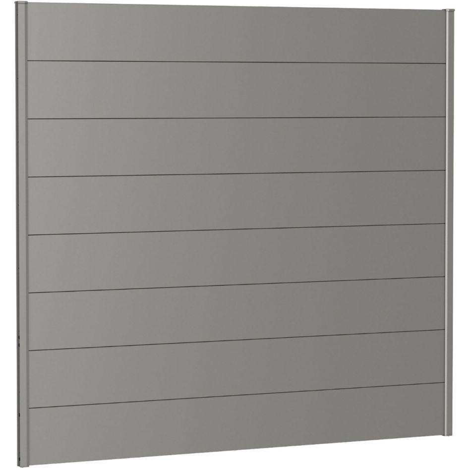 Biohort Sichtschutzzaun Wandpaneel ohne Acrylglas quarzgrau-metallic Sichtschutz Steckzaun Lamellenzaun günstig