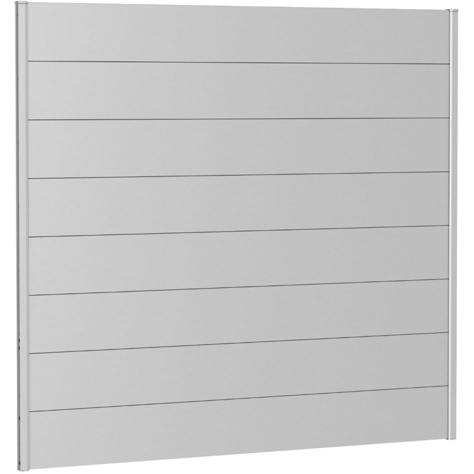Biohort Sichtschutzzaun Wandpaneel ohne Acrylglas silber-metallic Sichtschutz Steckzaun Lamellenzaun günstig
