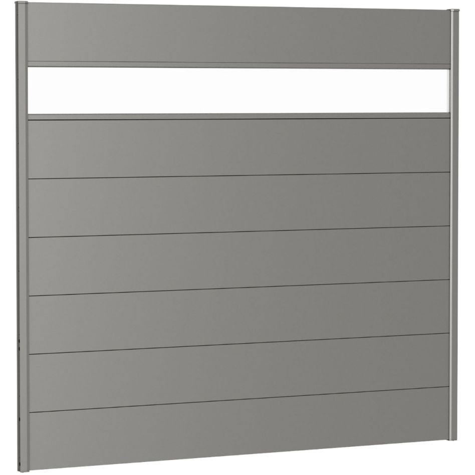 Biohort Sichtschutzzaun Wandpaneel mit Acrylglas quarzgrau-metallic Sichtschutz Steckzaun Lamellenzaun günstig