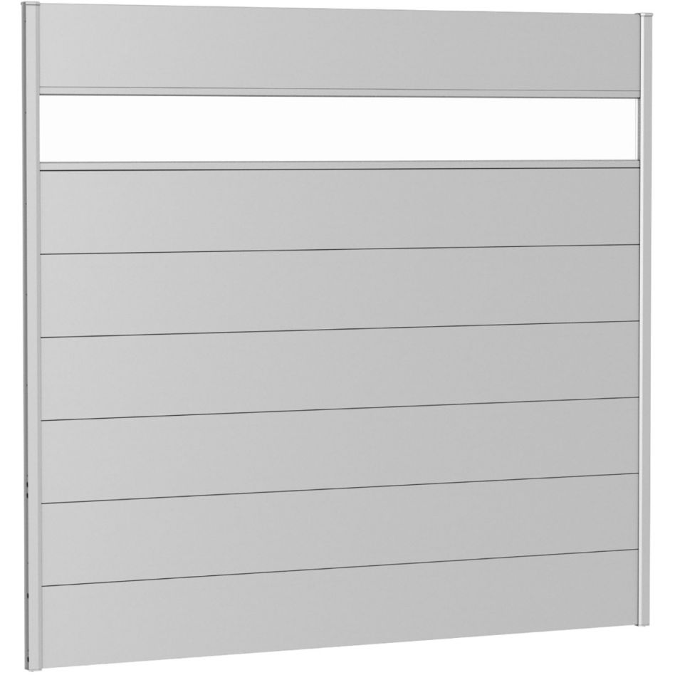 Biohort Sichtschutzzaun Wandpaneel mit Acrylglas silber-metallic Sichtschutz Steckzaun Lamellenzaun günstig