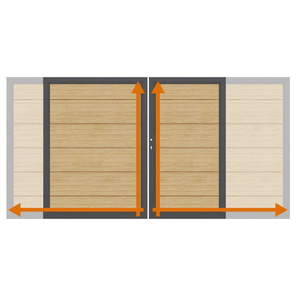 TraumGarten Doppeltor auf Maß Sichtschutzzaun SYSTEM ALU XL Lärche günstig