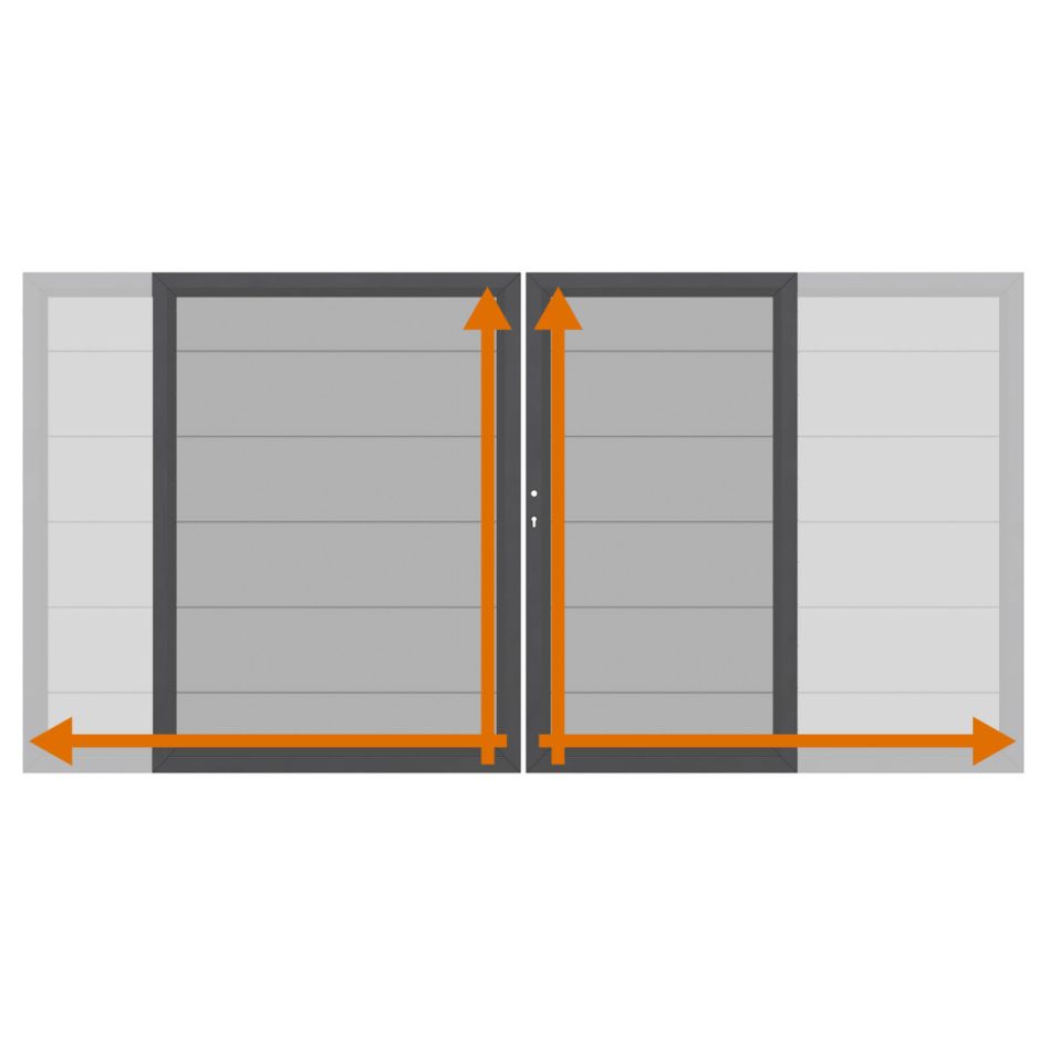TraumGarten Doppeltor auf Maß Sichtschutzzaun SYSTEM ALU XL Silber günstig