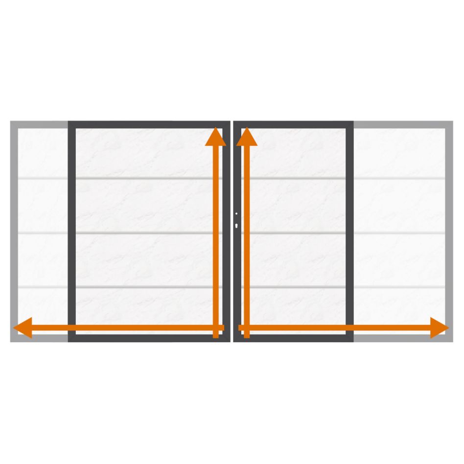 TraumGarten Doppeltor auf Maß Sichtschutzzaun SYSTEM BOARD XL Marmor Weiß günstig
