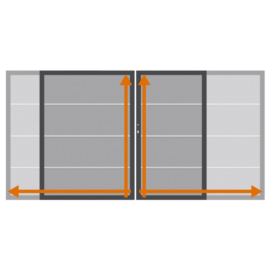 TraumGarten Doppeltor auf Maß Sichtschutzzaun SYSTEM BOARD XL Titangrau günstig