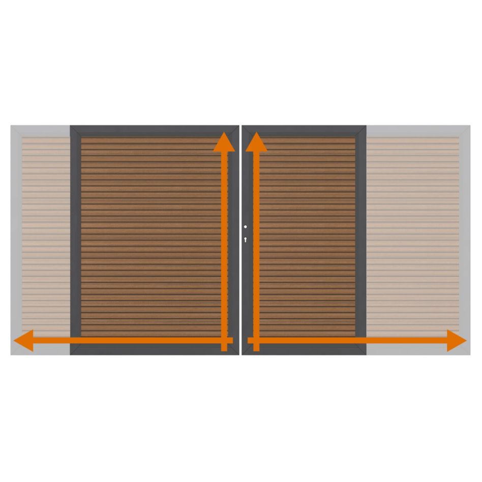 TraumGarten Doppeltor auf Maß Sichtschutzzaun SYSTEM NEO PLATINUM Teak-braun günstig