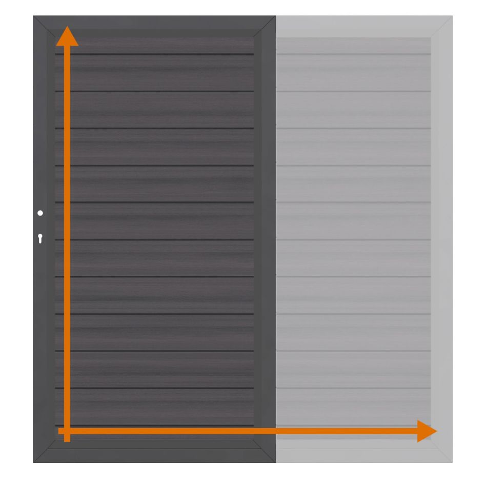 TraumGarten Einzeltor auf Maß Sichtschutzzaun SYSTEM WPC Platinum Anthrazit günstig