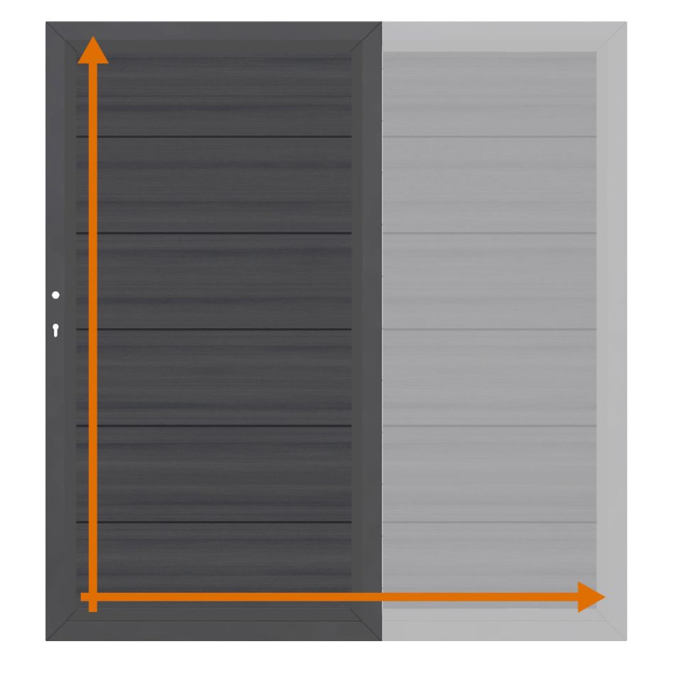 TraumGarten Einzeltor auf Maß Sichtschutzzaun SYSTEM WPC Platinum XL Anthrazit günstig