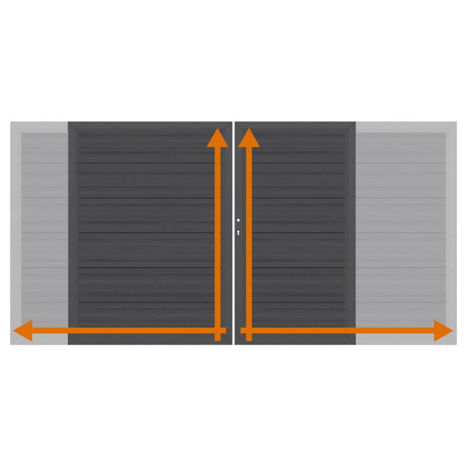 TraumGarten Doppeltor auf Maß Sichtschutzzaun SYSTEM WPC Platinum XL Anthrazit günstig