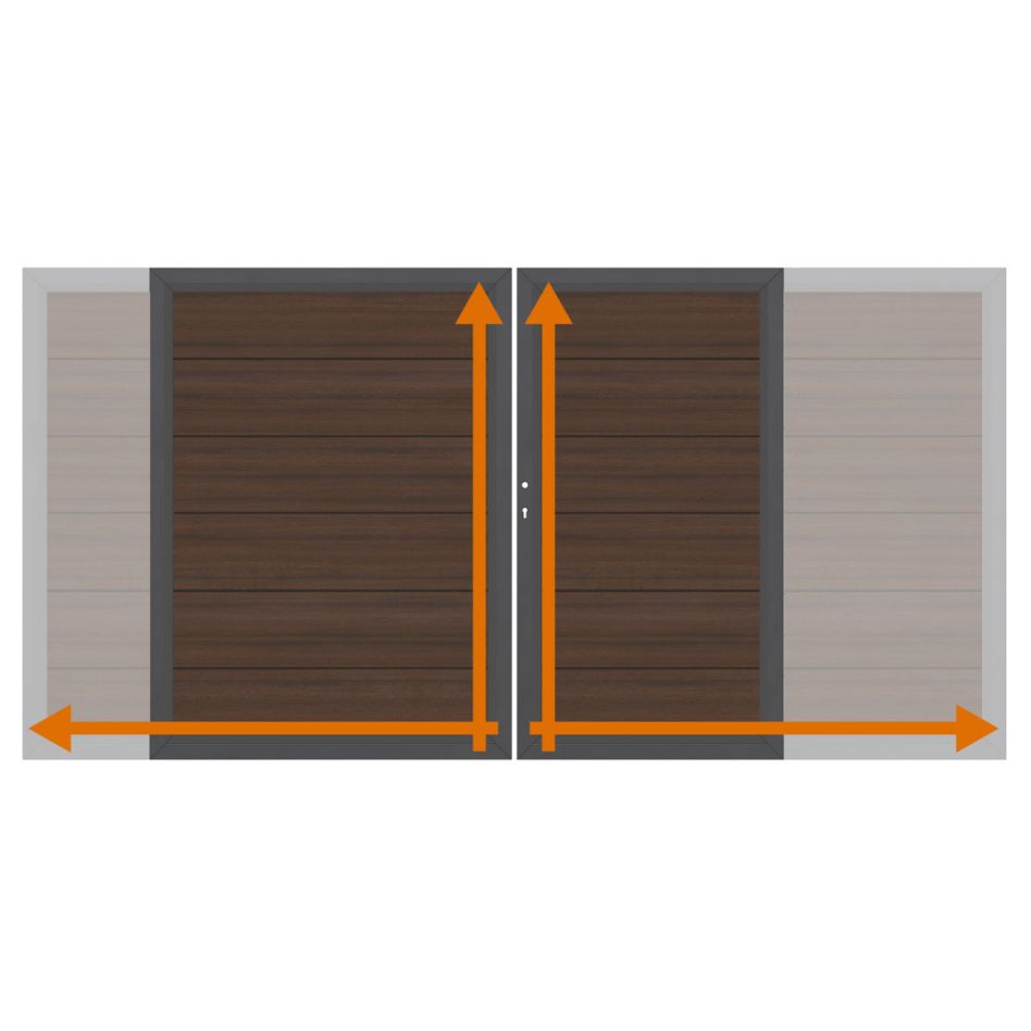 TraumGarten Doppeltor auf Maß Sichtschutzzaun SYSTEM WPC Platinum XL Braun günstig