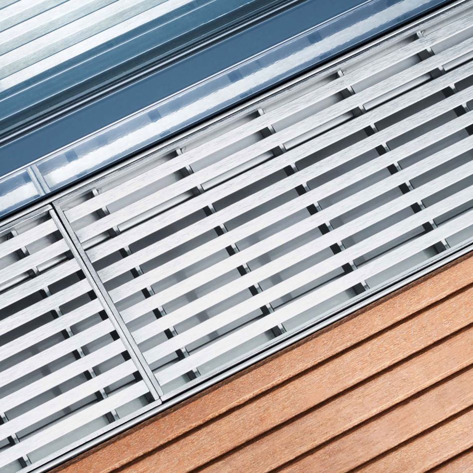 Grille en acier pour caniveau de drainage ACO Profiline, évacuation des eaux de façade, Heelguard, 1000 mm