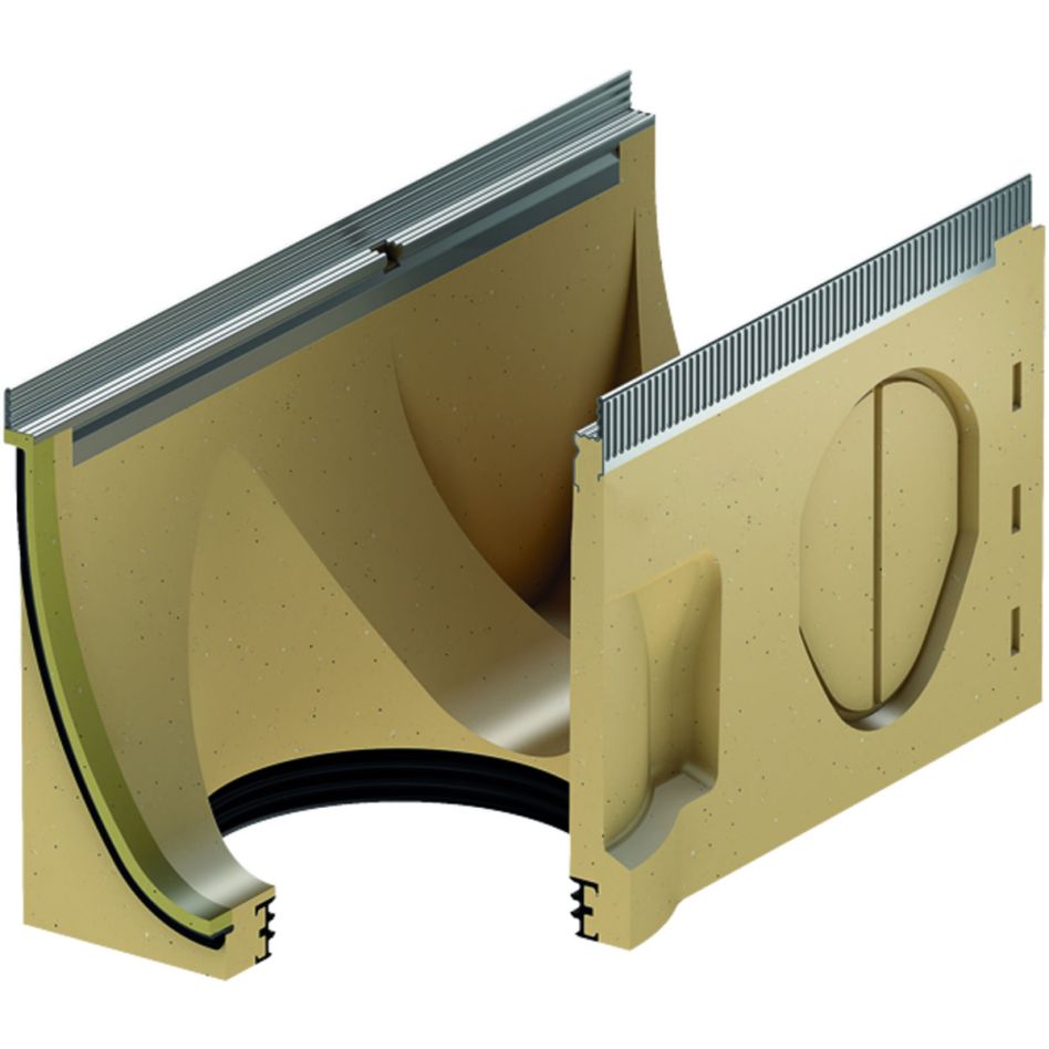 ACO Drain Multiline Seal in V200 Entwässerungsrinne ohne Sohlengefälle mit senkrechtem Rohranschluss günstig