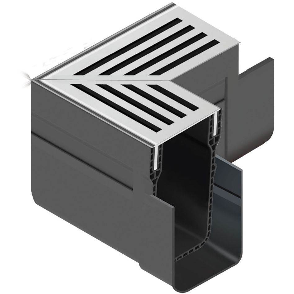 ACO Slimline Élément d´angle avec grille d’angle en aluminium anodisé argent günstig