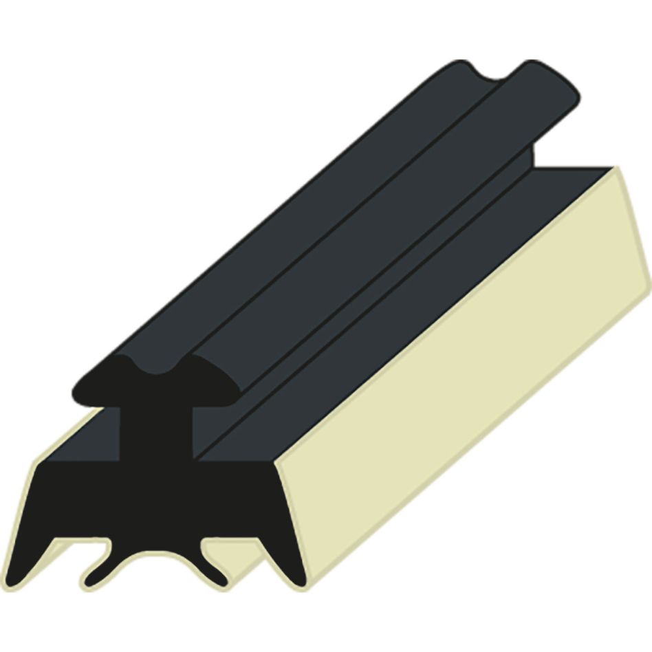 ALWO EPDM Rippendichtung 132516 rot Breite 4 mm coextrudiert Montageprofil, 30 m