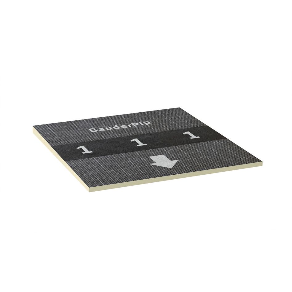 Panneau d’isolation en PIR à pente intégrée Bauder PIR FA WLS 023 , 30/55 mm, 1 pack