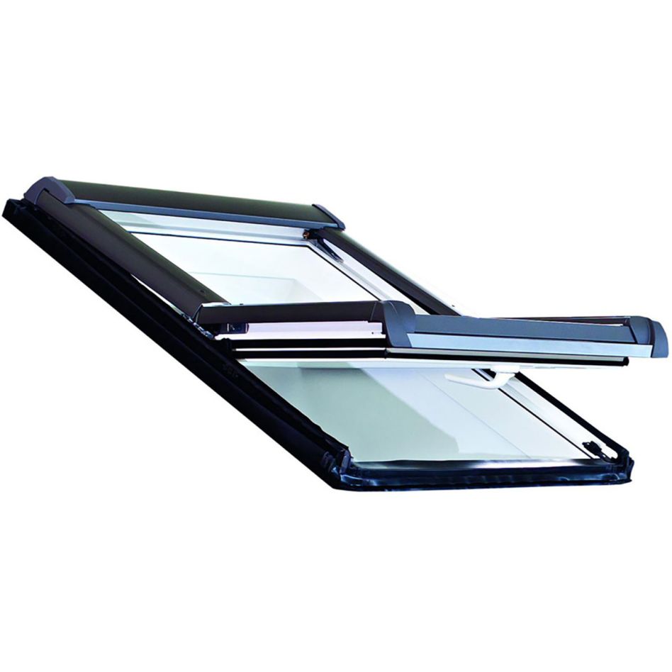 Fenêtre de toit Wellker Double vitrage PVC R45 en kit avec store extérieur ZAR, made by Roto, 65x118 cm (6/11)