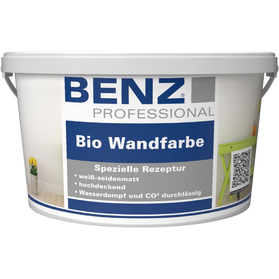 BENZ PROFESSIONAL Bio Wandfarbe seidenmatt weiß, 5 l