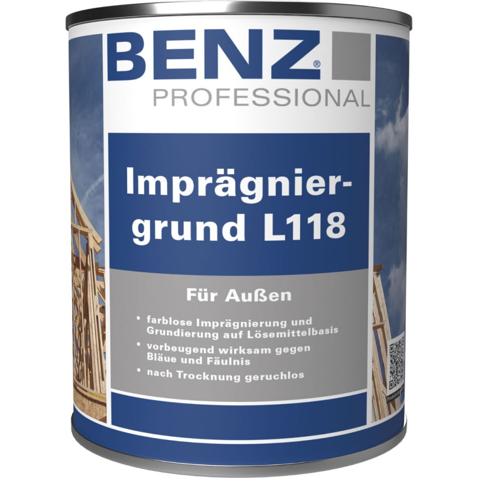 BENZ PROFESSIONAL Holz Imprägniergrund L 118 farblos Holzgrundierung, 0,75 l