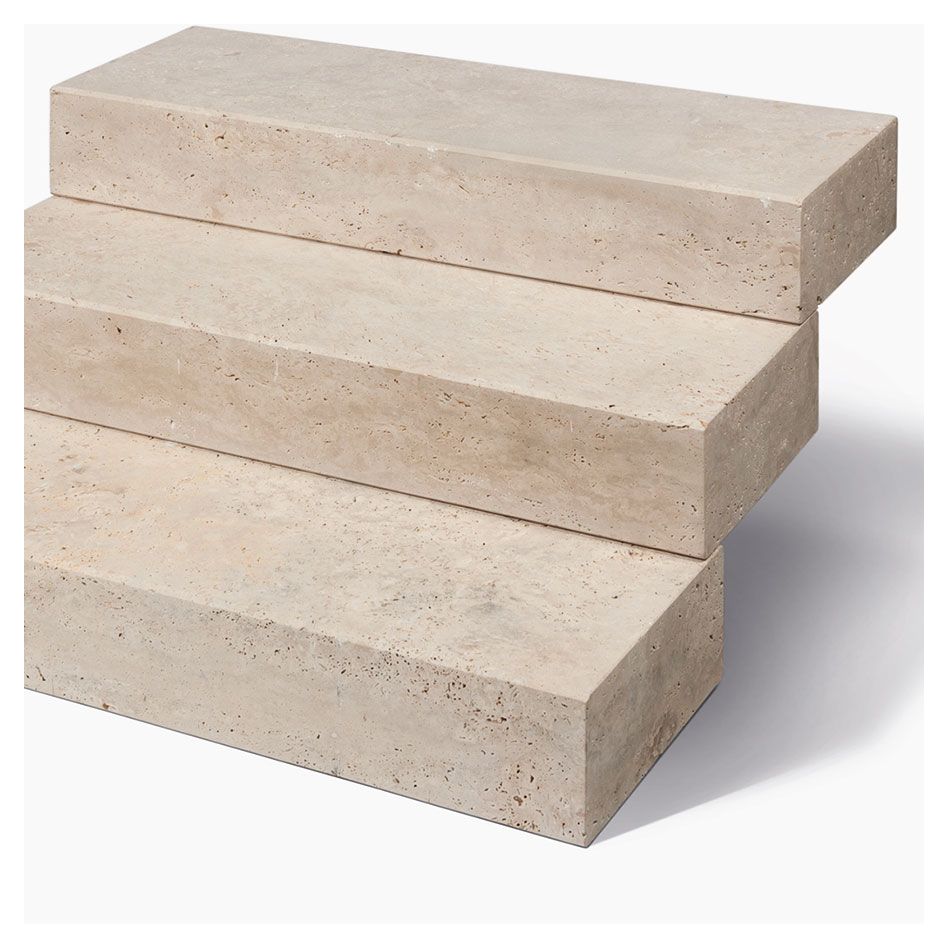 Seltra Natursteine Blockstufe VANILLA ROMANA Travertin creme-beige günstig