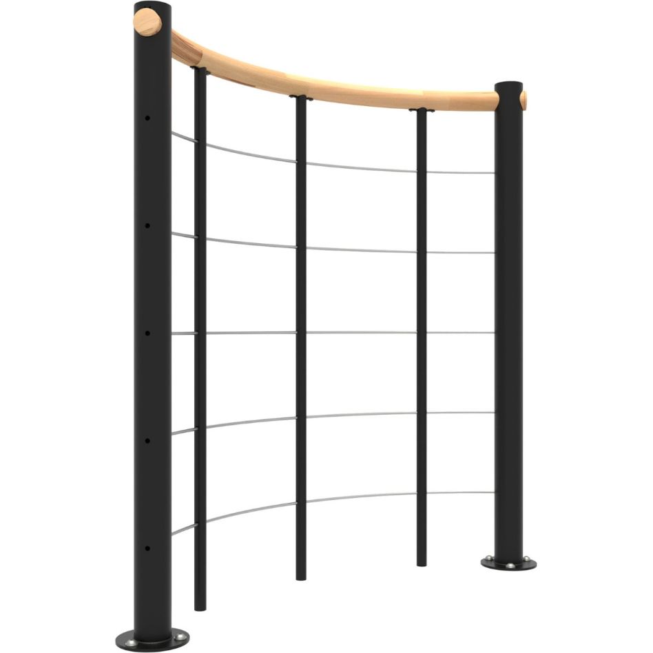 Minka balustrade noire avec câbles et main courante bois massif rond günstig