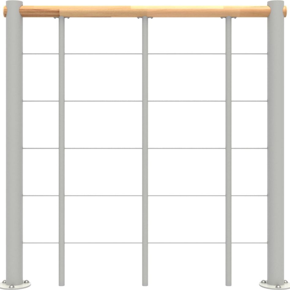 Minka balustrade blanche avec câbles et main courante bois massif droit günstig
