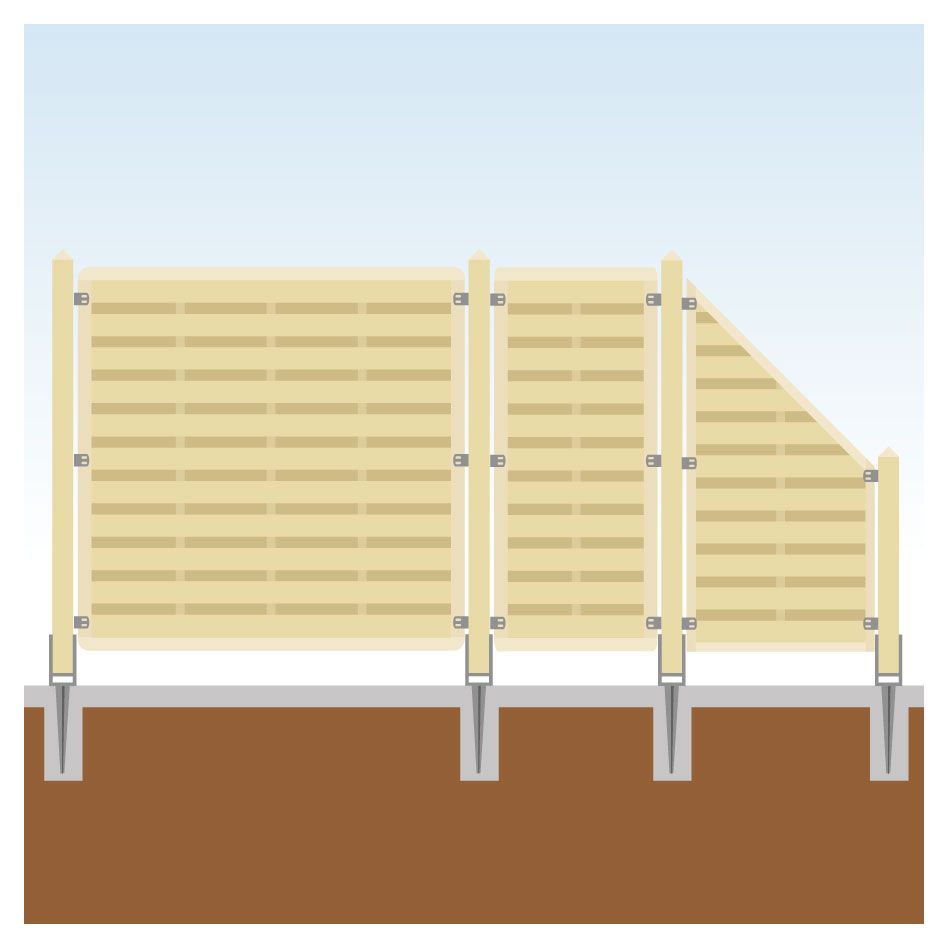 Clôture pare-vue bois kit complet BASIC günstig