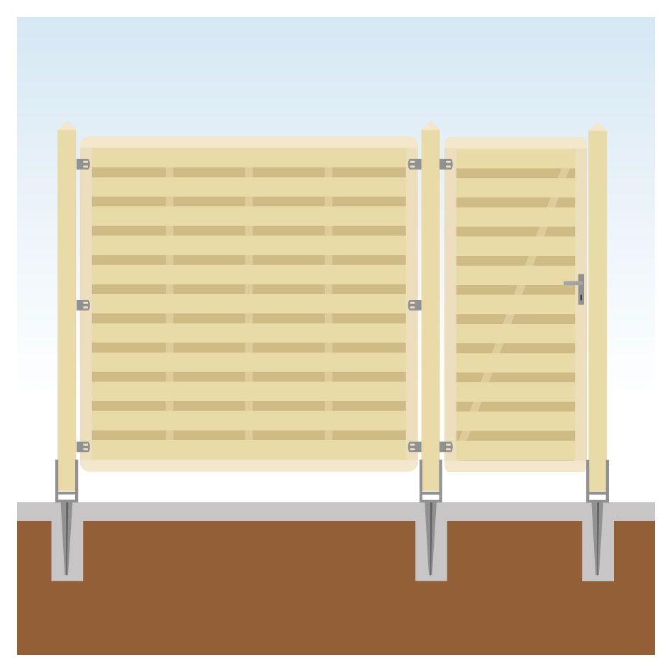 Clôture pare-vue bois, Set complet avec portail Traumgarten günstig