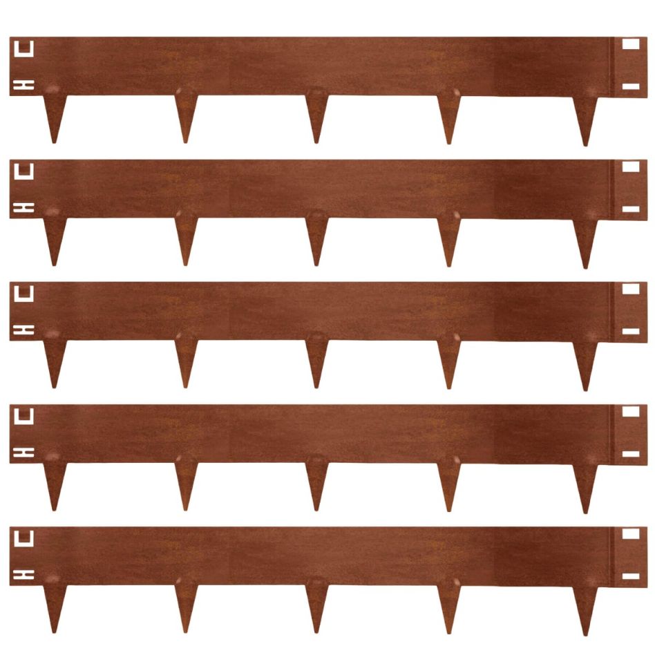 Bordure de pelouse en métal, acier corten rouillé, Wellker, 1 pack günstig