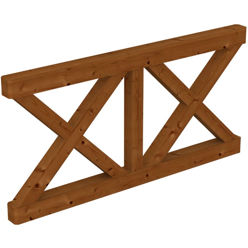 Skan Holz Brüstungsgeländer Andreaskreuze Douglasie Nussbaum günstig