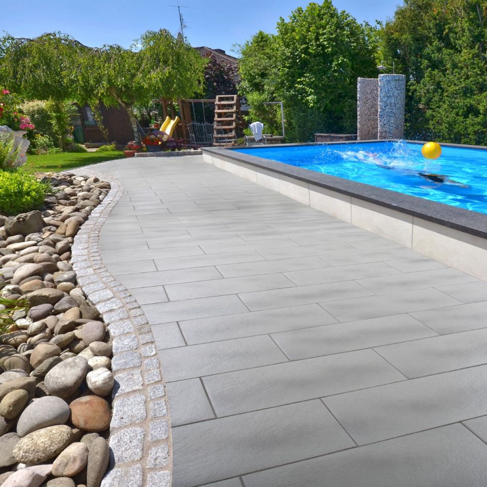 KANN Terrassenplatte Farini grau-meliert günstig