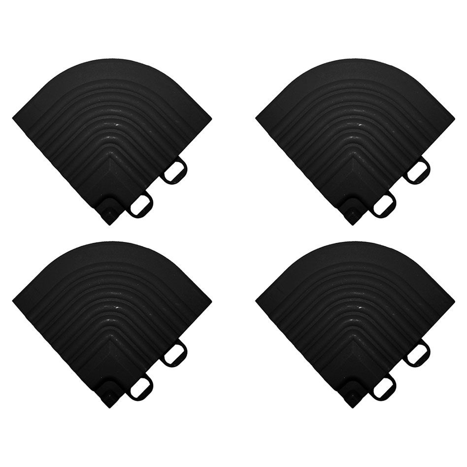 florco Klickfliese Eckteil-Set Kunststoff schwarz, 1 Pack günstig