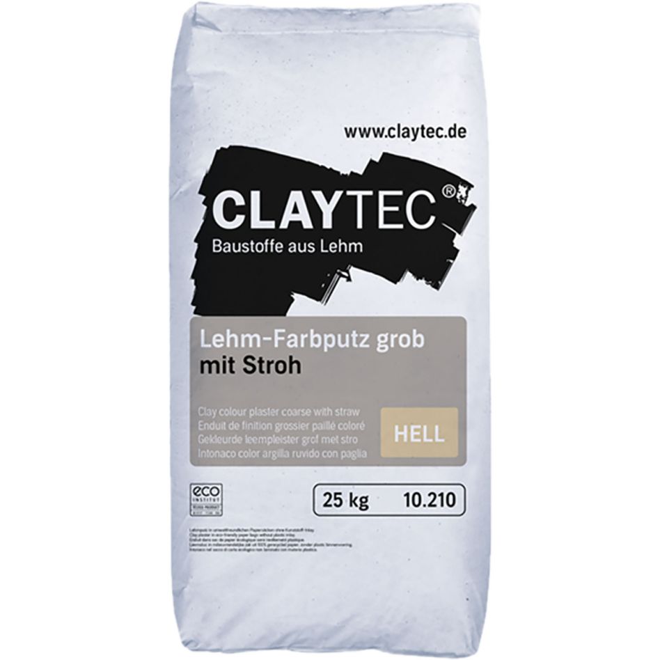 ClayTec Lehm-Farbputz grob mit Stroh, 25 kg günstig