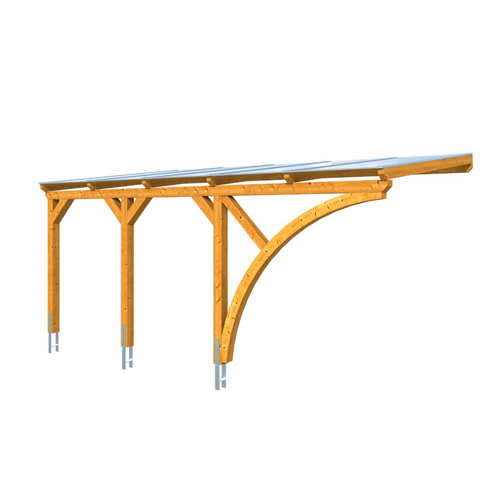 Skanholz Anlehncarport "Eifel" Leimholz 276 cm hellbraun