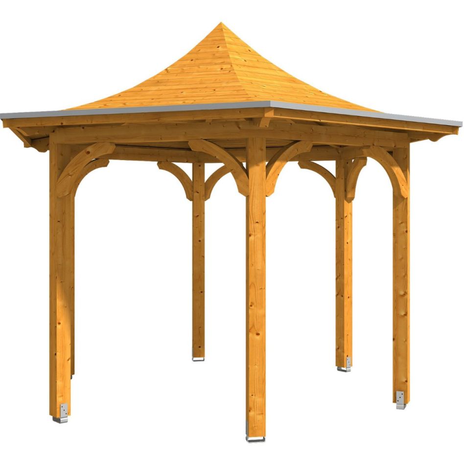 Skan Holz Pavillon Versailles Eiche Hell Holzpavillon günstig