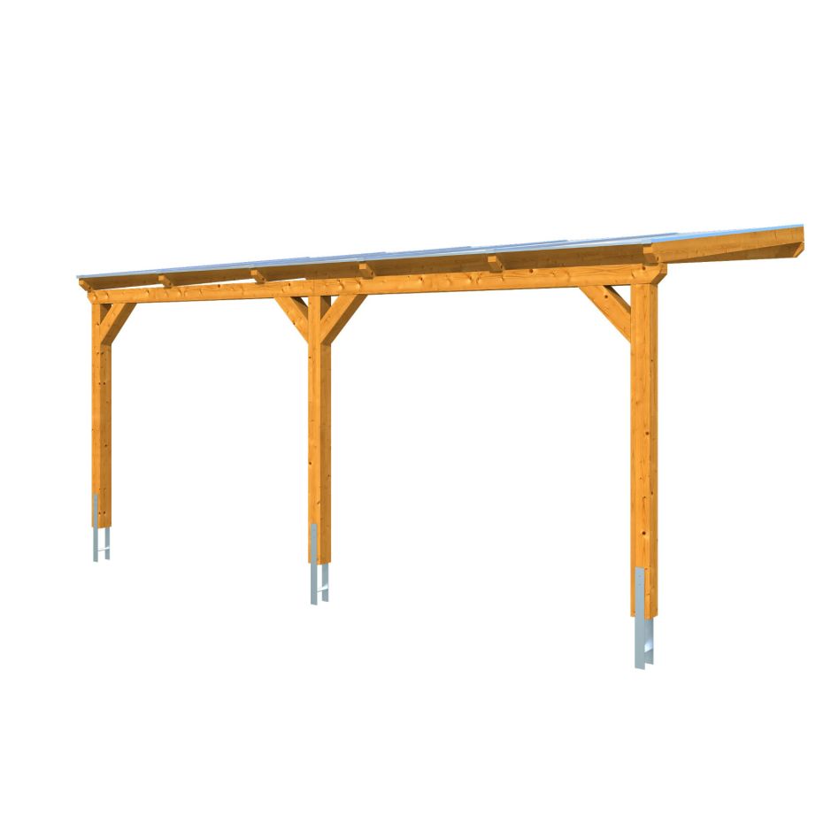 Skanholz Anlehncarport "Vogtland" Leimholz 276 cm hellbraun