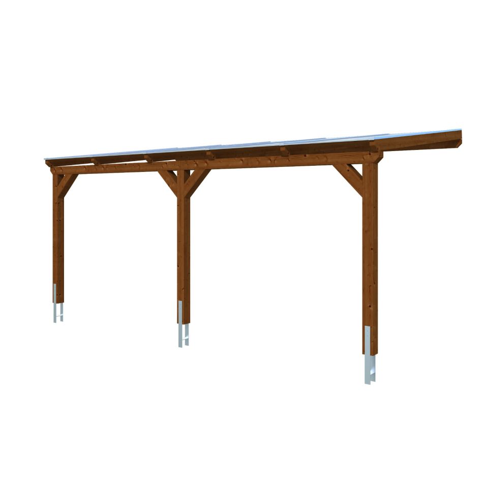 Skanholz Anlehncarport "Vogtland" Leimholz 276 cm braun