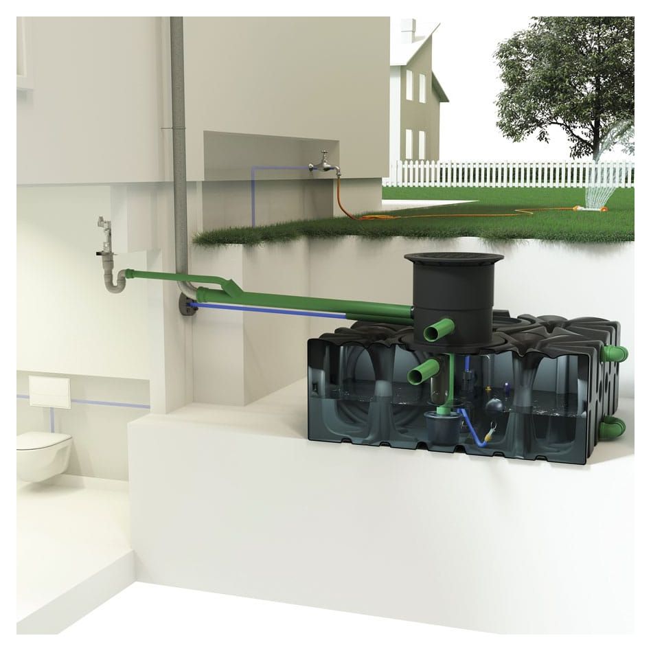 Kit de récupérateur eau de pluie enterré, ACO Rain4me Compact, citerne plate jardin et maison günstig