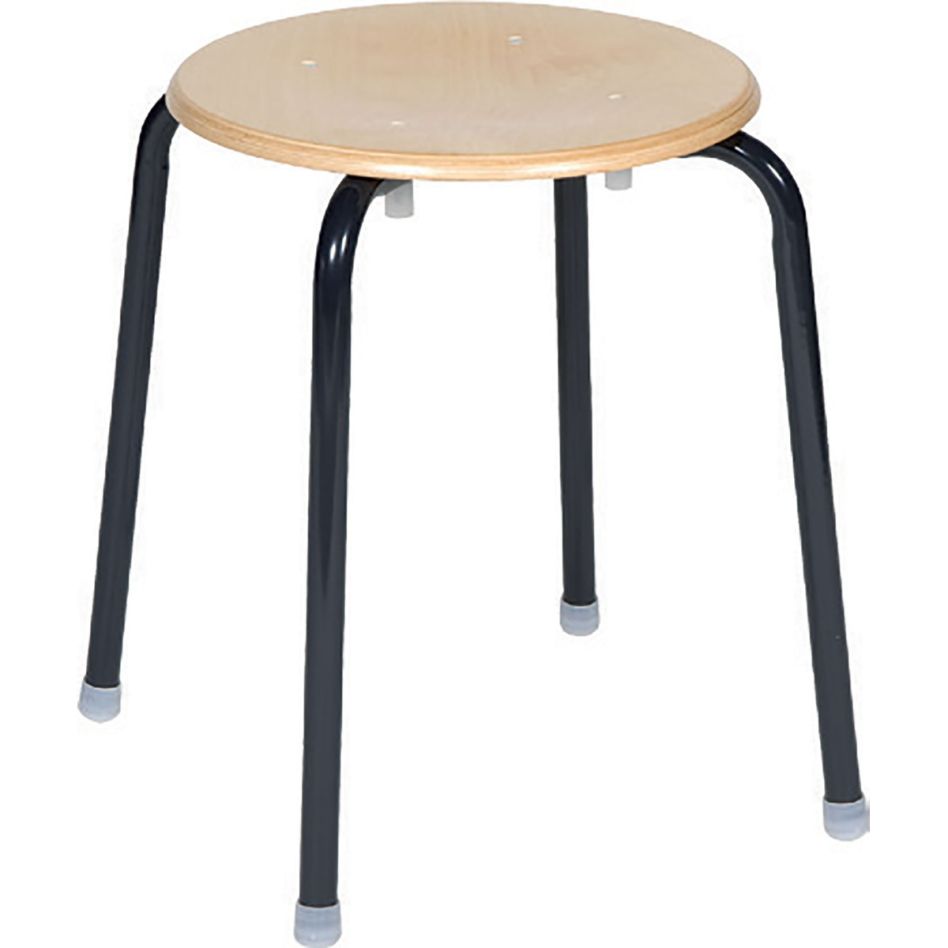 Wellker Hocker aus Rundrohr, 450 mm