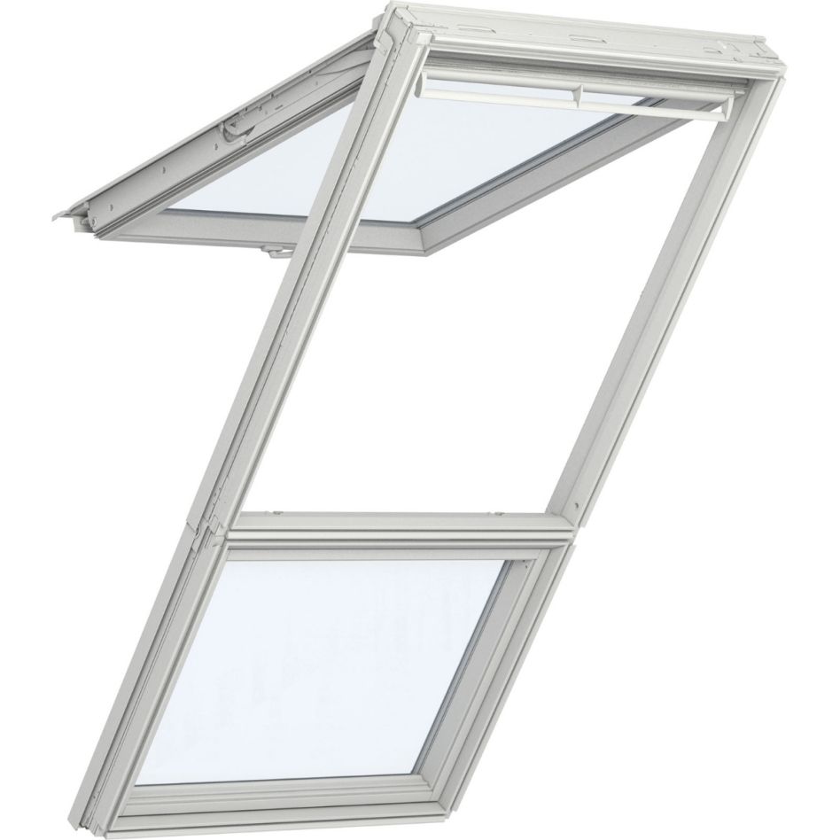 VELUX Fenêtre de toit verrière GPL GIL bois laqué blanc ENERGIE PLUS à projection en kit, 78x98/92 cm (MK04)